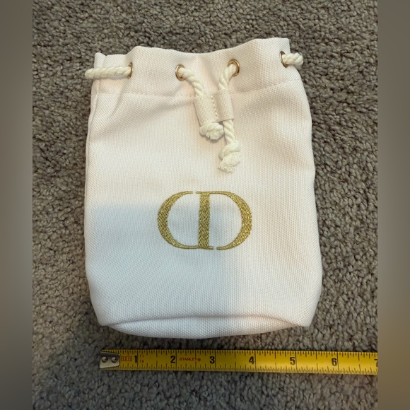 Christian Dior White Pouch with Gold Accents NEW - Picture 10 of 10